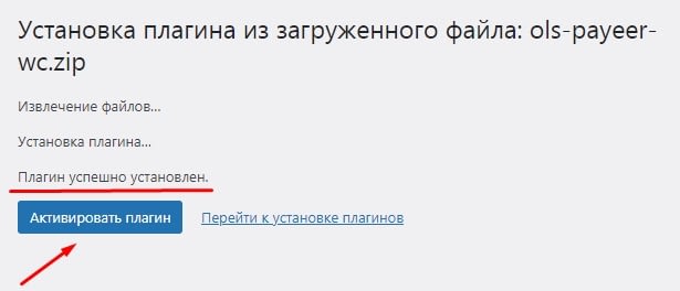 Плагин платежной системы Payeer для WooCommerce 4 Активировать плагин